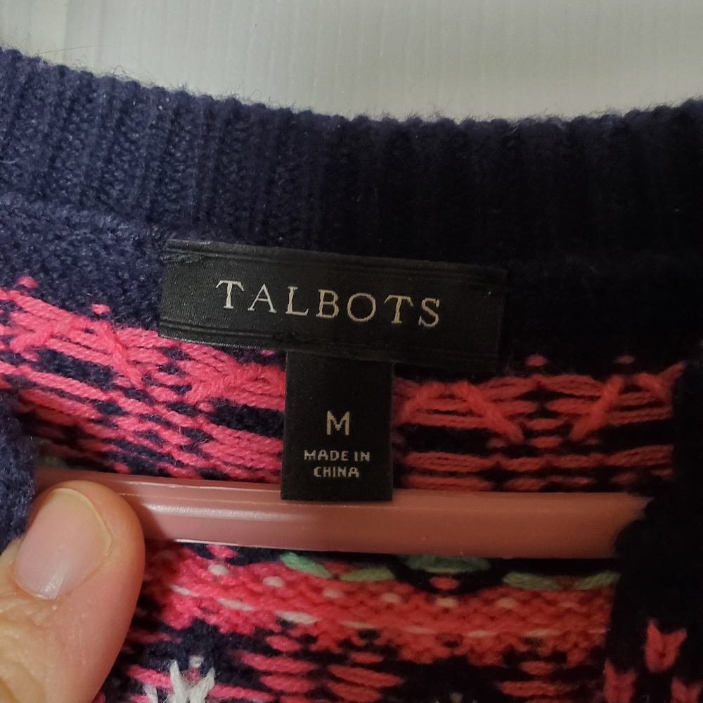 Talbots Fairisle Style Cardigan Size Medium - Picture 2 of 5